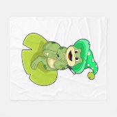 Couverture Polaire La grenouille en magie avec baguette magique (Devant (Horizontal))