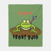Couverture Polaire La grenouille règle drôle dessin de grenouille ver (Devant)