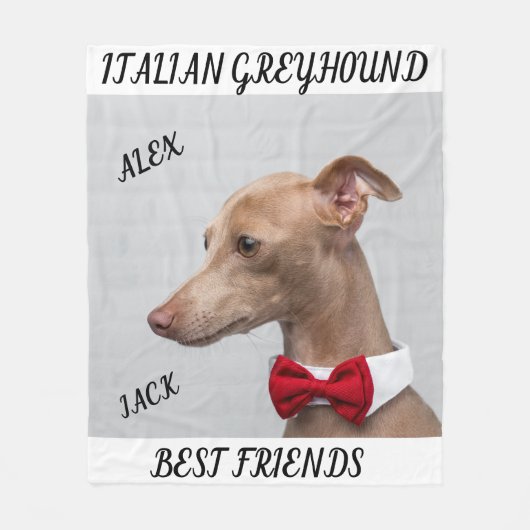 COUVERTURE POLAIRE LA GREYHOUND ITALIENNE FLEECE BLANKET AVEC DES NOM (Devant)