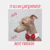 COUVERTURE POLAIRE LA GREYHOUND ITALIENNE FLEECE BLANKET AVEC DES NOM (Devant)