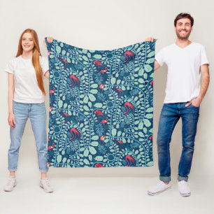 Couverture Polaire La jungle luxuriante du Flamant rose