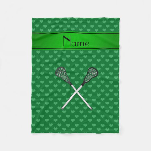 Couverture Polaire La lacrosse nommée personnalisée colle les coeurs (Devant)