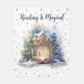 Couverture Polaire La lecture est un design de flocon de neige magiqu (Devant)