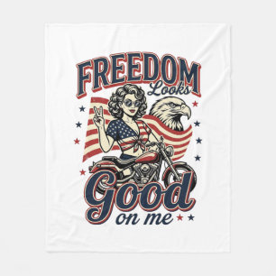 Couverture Polaire La liberté est belle Patriotique Vintage Aigle