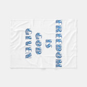 Couverture Polaire La liberté est donnée par Dieu, bleu (Devant (Horizontal))