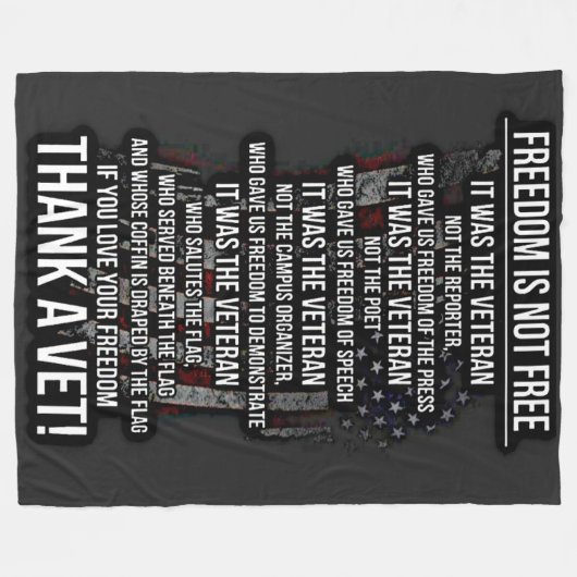 COUVERTURE POLAIRE LA LIBERTÉ N'EST PAS LIBRE (Devant (Horizontal))