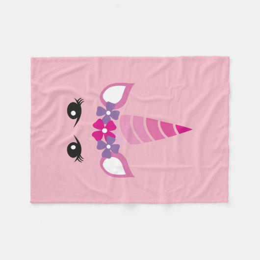 Couverture Polaire La licorne rose (Devant (Horizontal))
