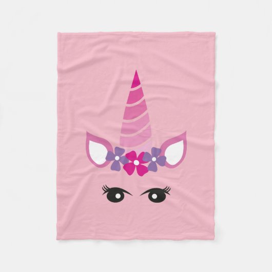 Couverture Polaire La licorne rose (Devant)