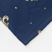 Couverture Polaire La luxueuse Gold Fleur de Lis Navy (Coin)