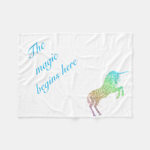 Couverture Polaire La Magie Commence Ici Unicorne