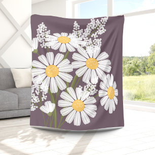 Couverture Polaire La marguerite blanche fleurit le bouquet sur le