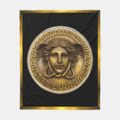 Couverture Polaire La Medusa d'or - clé grecque Gorgon (Devant)