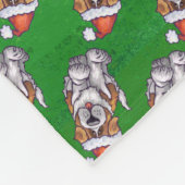 Couverture Polaire La mignonne St Bernard en Motif Casquette sur Vert (Coin)