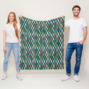 Couverture Polaire La moitié du siècle Teal moderne et motif de