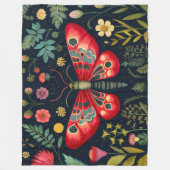 Couverture Polaire La Mousse Rouge Dans Le Jardin De Nuit (Devant)