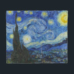 Couverture Polaire La nuit étoilée, 1889 par Vincent van Gogh<br><div class="desc">La nuit étoilée,  1889 par Vincent van Gogh. Il représente la vue depuis la fenêtre est de sa chambre d'asile à Saint-Rémy-de-Provence,  juste avant le lever du soleil,  avec l'ajout d'un village imaginaire.</div>