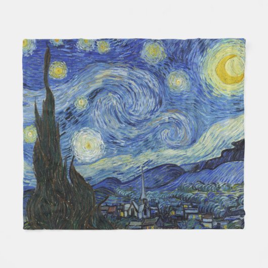 Couverture Polaire La nuit étoilée de Van Gogh (Devant (Horizontal))