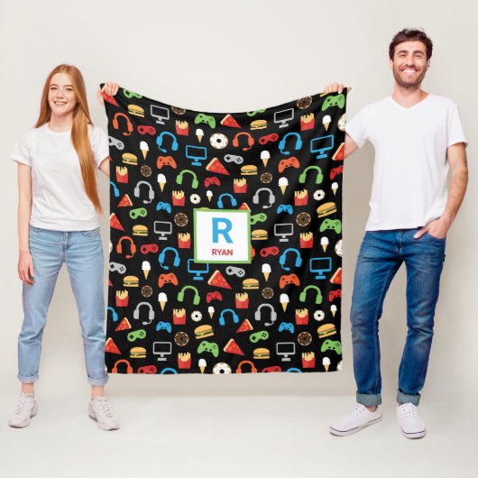 Couverture Polaire La partie de casse-croûte de jeu vidéo badine le (En situation)