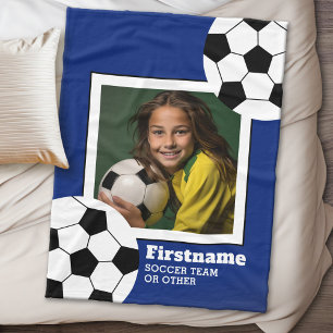 Couverture Polaire La photo de ballon de football ajoutent votre nom