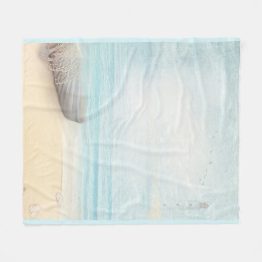 Couverture Polaire La plage côtière avec un bateau de pêche (Devant (Horizontal))