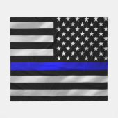 Couverture Polaire La police soutient le drapeau des Etats-Unis (Devant (Horizontal))