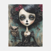 Couverture Polaire La poupée gothique et sa chouette (Devant)