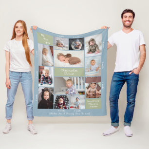 Couverture Polaire La première année de bébé Boho 12 Script de collag