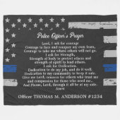 Couverture Polaire La prière d'un policier Ligne Bleue Mince (Devant (Horizontal))