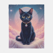 Couverture Polaire La Reine Du Ciel De Chat Noir (Devant)