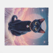 Couverture Polaire La Reine Du Ciel De Chat Noir (Devant (Horizontal))