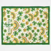 Couverture Polaire La Saint-Patrick Pot d'Or Arc-en-Ciel Trèfles (Devant (Horizontal))
