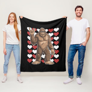 Couverture Polaire La Saint-Valentin Bigfoot Cœurs Drôles d'amour Sas