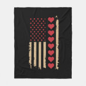 Couverture Polaire La Saint-Valentin Cœurs Drapeau américain (Devant)