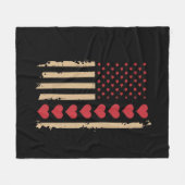 Couverture Polaire La Saint-Valentin Cœurs Drapeau américain (Devant (Horizontal))