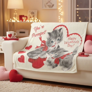 Couverture Polaire La Saint-Valentin des chatons parfait de milieu de
