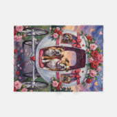 Couverture Polaire La Saint-Valentin du bouledogue (Devant (Horizontal))
