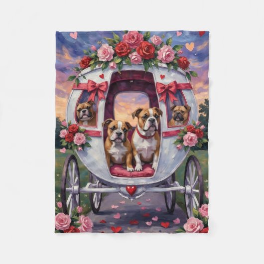 Couverture Polaire La Saint-Valentin du bouledogue (Devant)