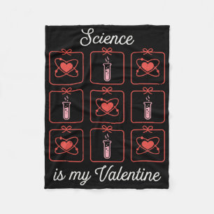 Couverture Polaire La science est ma Saint-Valentin Chimie Atome Tube