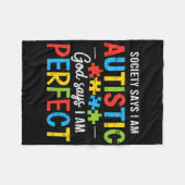 Couverture Polaire La société dit que je suis autiste Sensibilisation (Devant (Horizontal))