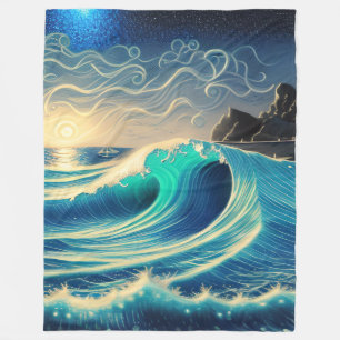 Couverture Polaire La splendeur d'une vague bleue