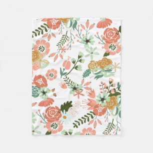 Couverture Polaire La toile de jute fleurit floral botanique