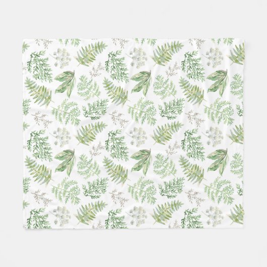 Couverture Polaire La verdure de forêt modèlent (Devant (Horizontal))