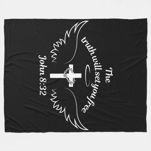 Couverture Polaire La Vérité Vous Libérera Jean 8:32 (Devant (Horizontal))