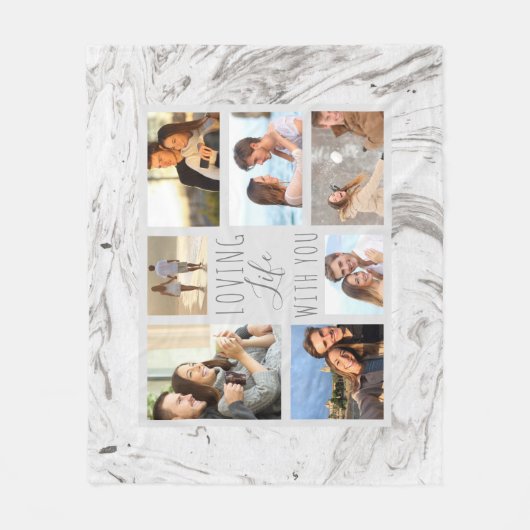 Couverture Polaire La vie affectueuse de marbre grise avec vous - (Devant)