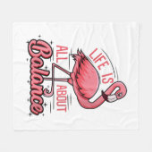 Couverture Polaire La Vie, c'est l'équilibre Flamant rose amusant (Devant (Horizontal))