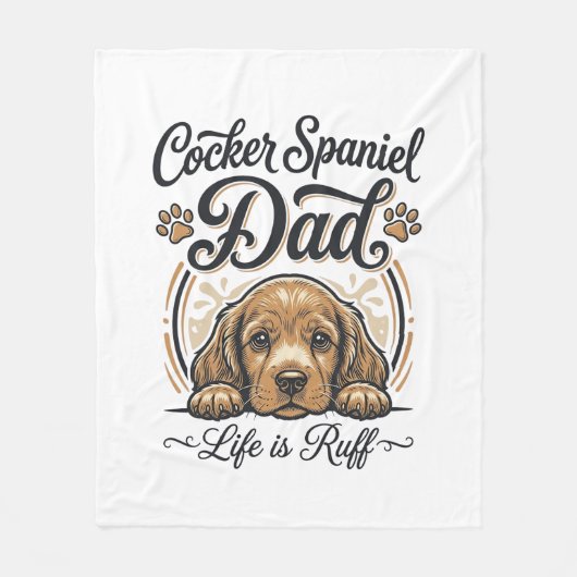 Couverture Polaire La vie de papa Cocker Spaniel est rude Vintage T-s (Devant)