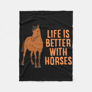 Couverture Polaire La Vie Est Meilleure Avec Les Chevaux Drôle Équita