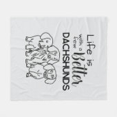 Couverture Polaire La vie est meilleure avec quelques Dachshunds dood (Devant (Horizontal))