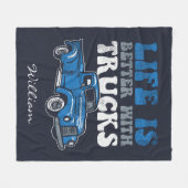 Couverture Polaire La vie est meilleure avec Trucks Vacances nouveaut (Devant (Horizontal))