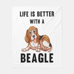 Couverture Polaire La vie est meilleure avec un Beagle
